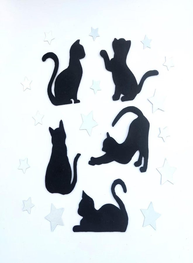 Haoser Felt DIY Craft Kit - Cats Sewing Craft Projects - 20pc Black Felt Cats - Kid - Image 1